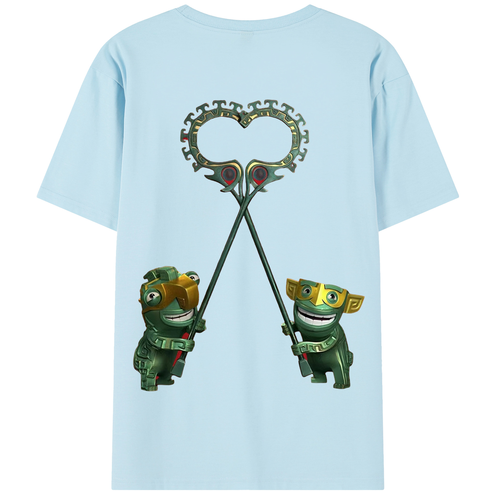（画像用） Ne Zha 2 ナタ 魔童の大暴れ 綿100％半袖Tシャツ（背面プリント）